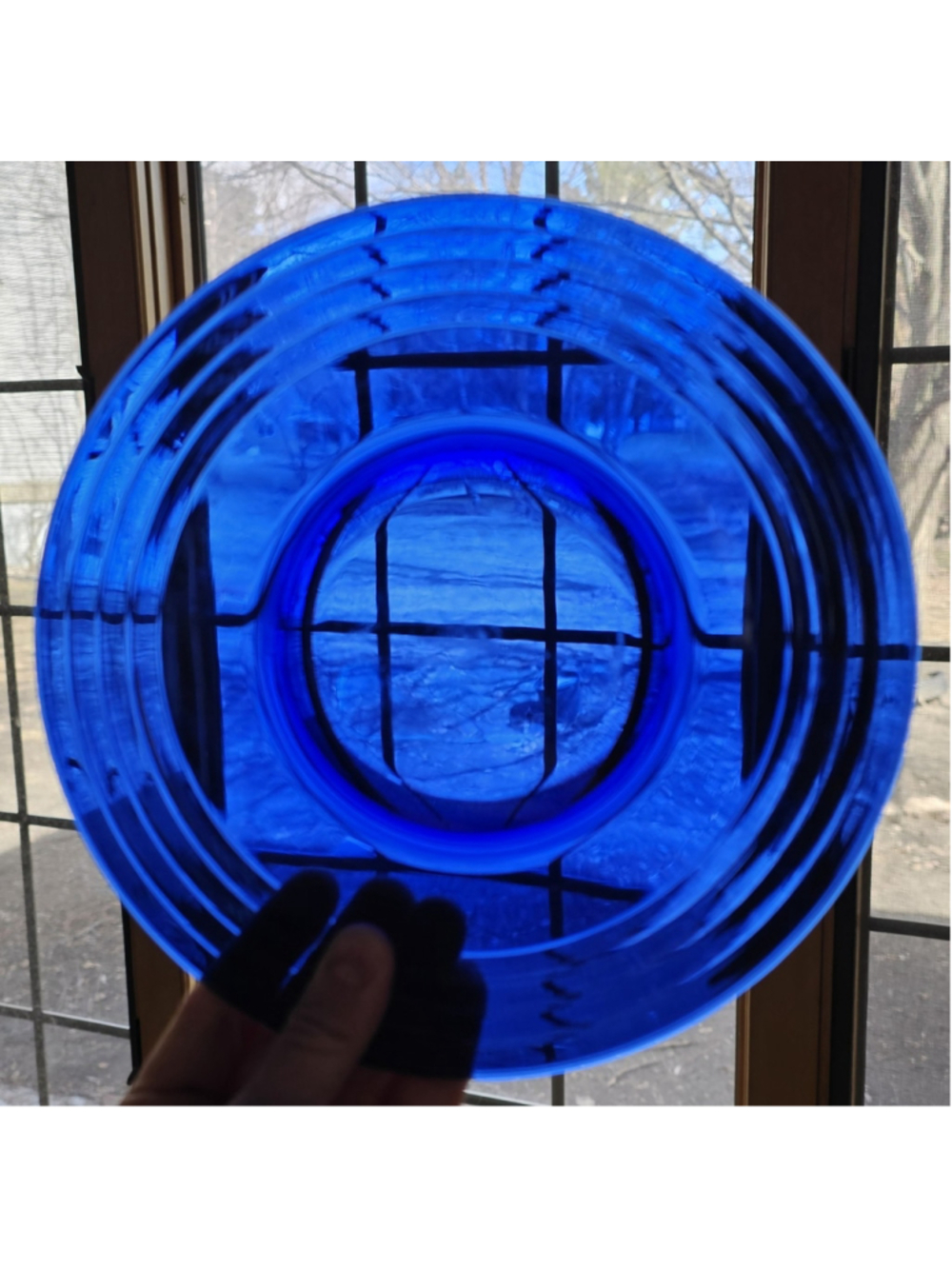 MCM Cobalt Blue Ribbed Glass Bowl & Plate Set – 3 Bowls 3 Plates Vintage - Picture 2 of 16